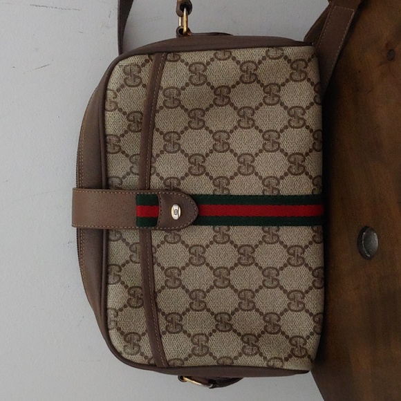 Authentic Vintage Gucci GG Monogram Supreme Sherry Web Ophidia Crossbody Bag - Picture 2 of 10